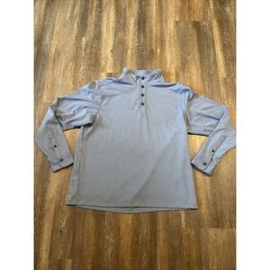 Brooks Brothers Men's XL  Qtr Button Up Long Sleeve Sweatshirt Heather Blue